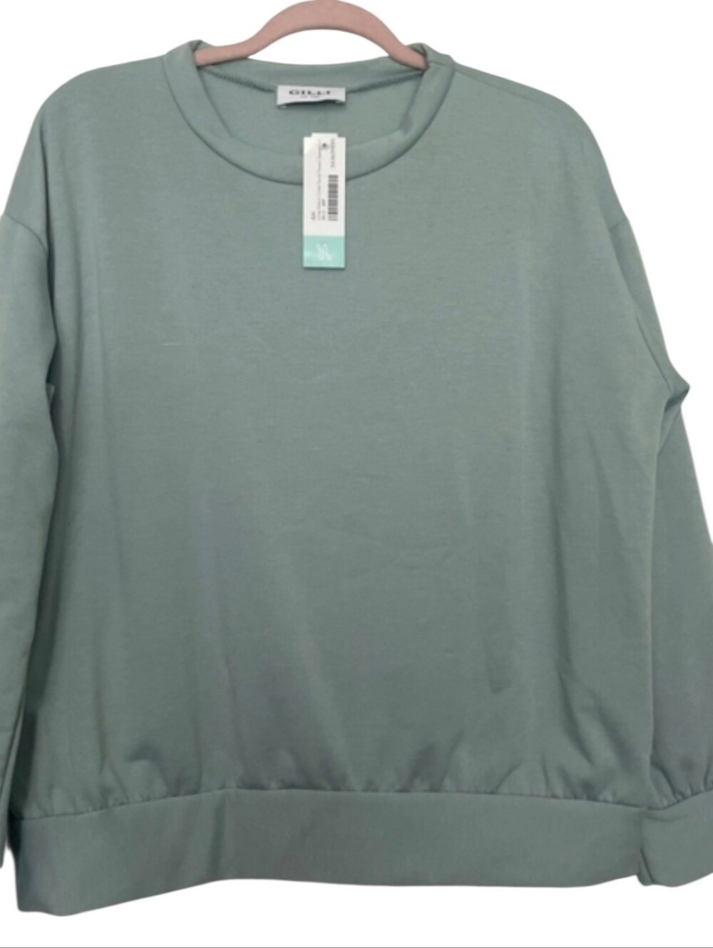 Gilli Size Medium Petite Long Sleeve Crew Neck Fleece Sweatshirt Mint Stitch Fix